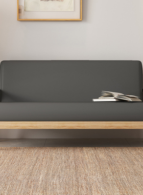 简易小户型日式布沙发北欧网红出租房二2屋3改造双人位椅简约原木