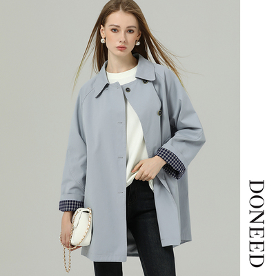 DONEED2025春款时尚翻折袖风衣