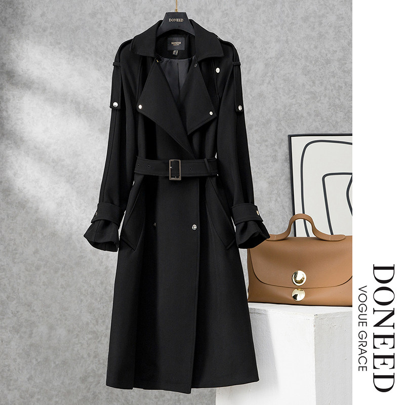 DONEED气质女神范中长款春季新款宽松风衣外套女显瘦休闲今年流行,女装/女士精品,风衣,淘宝优惠券,粉丝福利购,淘宝优惠卷