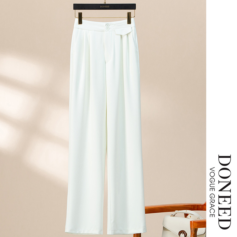 通勤百搭显瘦垂坠西裤高腰纯色