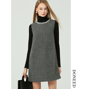 千金风背心裙搭配高领针织衫 法式 两件套女 新款 DONEED2025冬季