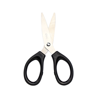 得力剪刀小号锋利小剪刀大号办公用学生手工剪纸无尖圆头不锈钢厨房家用剪子中号裁缝裁布工业多功能便携裁剪