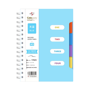 申士分类线圈本横线笔记本子B5记事A4文具A5小清新简约分类线圈大学生男女线圈本记事本ins风加厚大号外壳