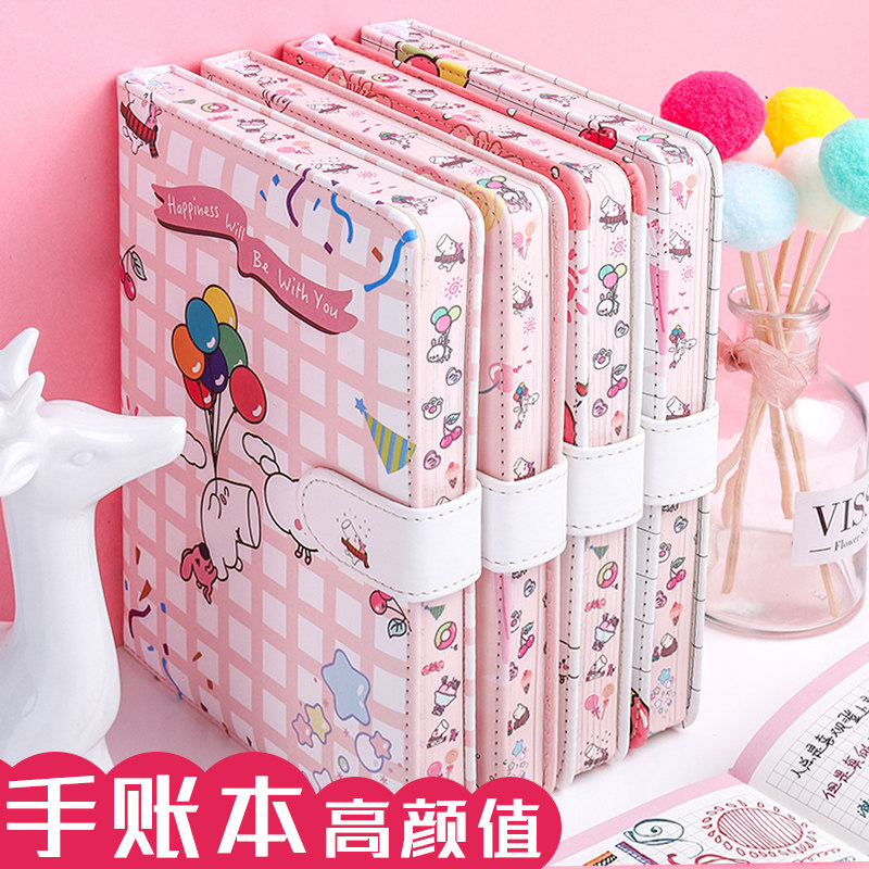 笔记本子加厚本子日记本可爱少女心a5记账本文艺复古精致小清新创意32k手帐本超厚简约大学生25k记事本定制