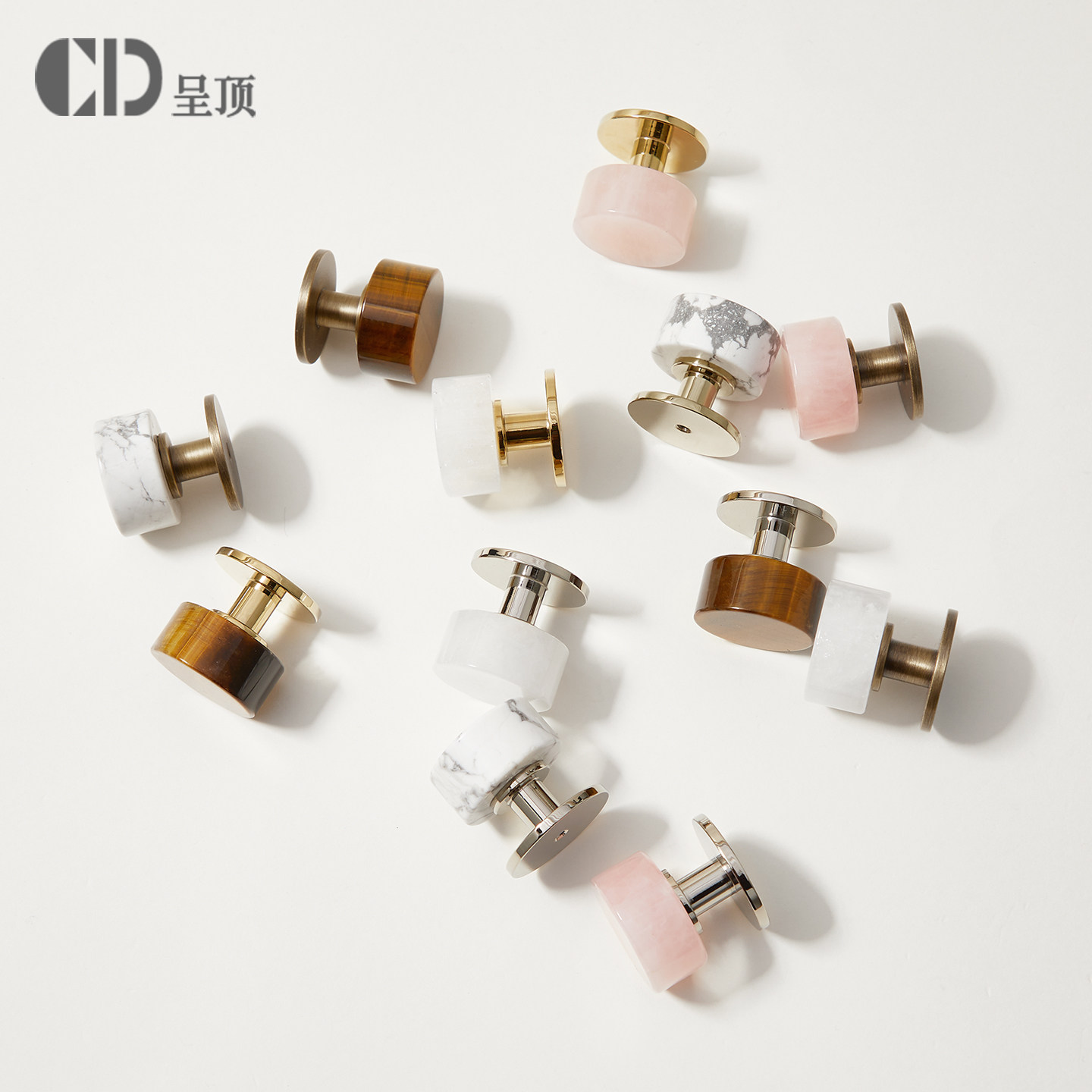 法式衣柜门把手抽屉厨房黄铜水晶大理石金色银色圆形橱柜单孔拉手,基础建材,小拉手,淘宝优惠券,粉丝福利购,淘宝优惠卷