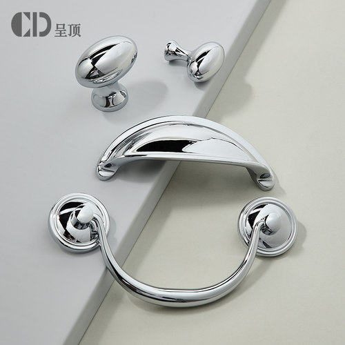 黄铜柜门抽屉法式银色亮银拉手