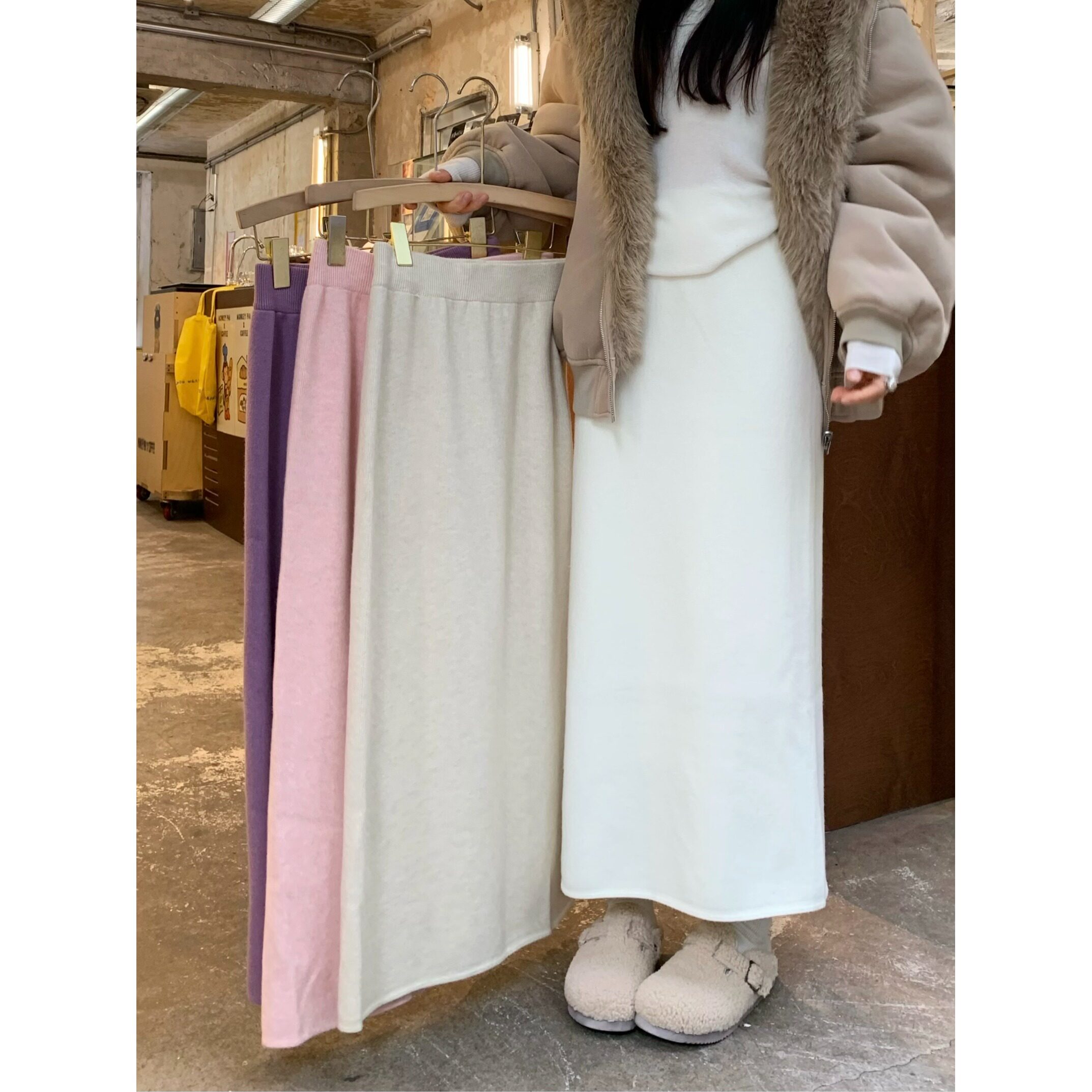 直筒针织半身裙女秋季2026新款小个子辣妹半裙高腰中长款裙子法式