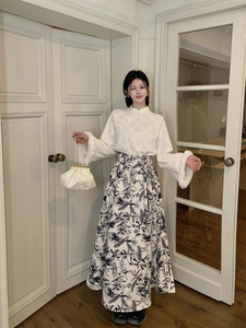 新中式设计感立领长袖衣气质马面半身长裙女秋冬2023新款时尚套装