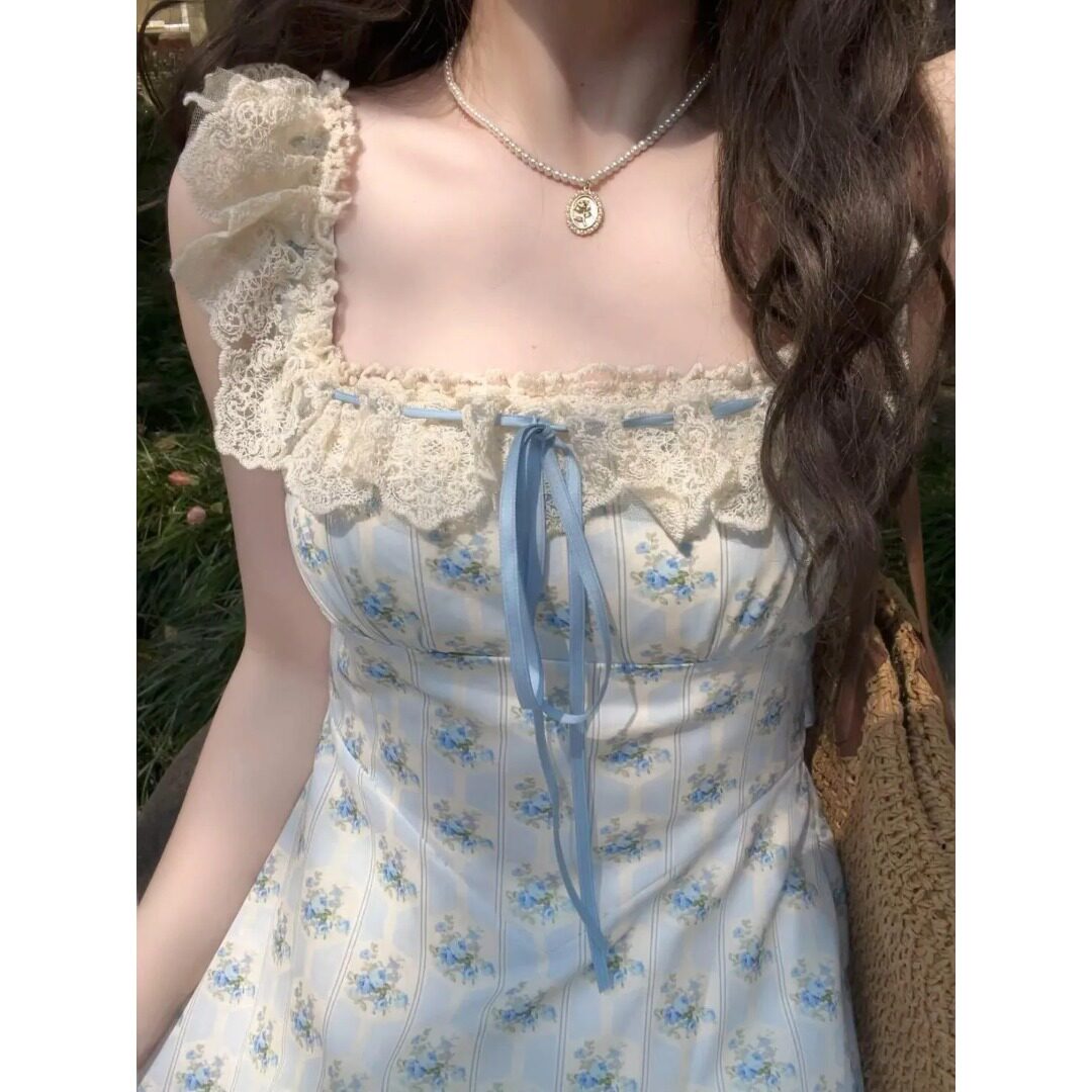 法式高级感甜美碎花连衣裙