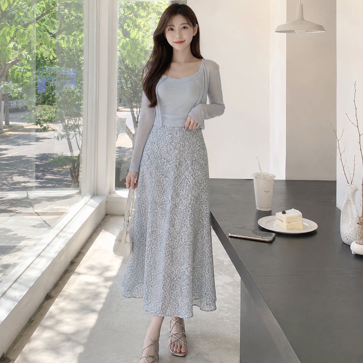 夏季温柔风蕾丝碎花三件套