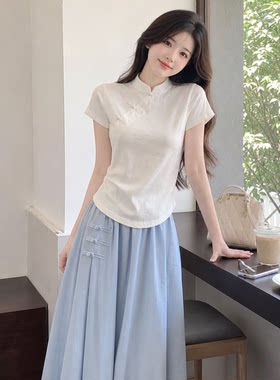 夏季新中式汉元素旗袍两件套女