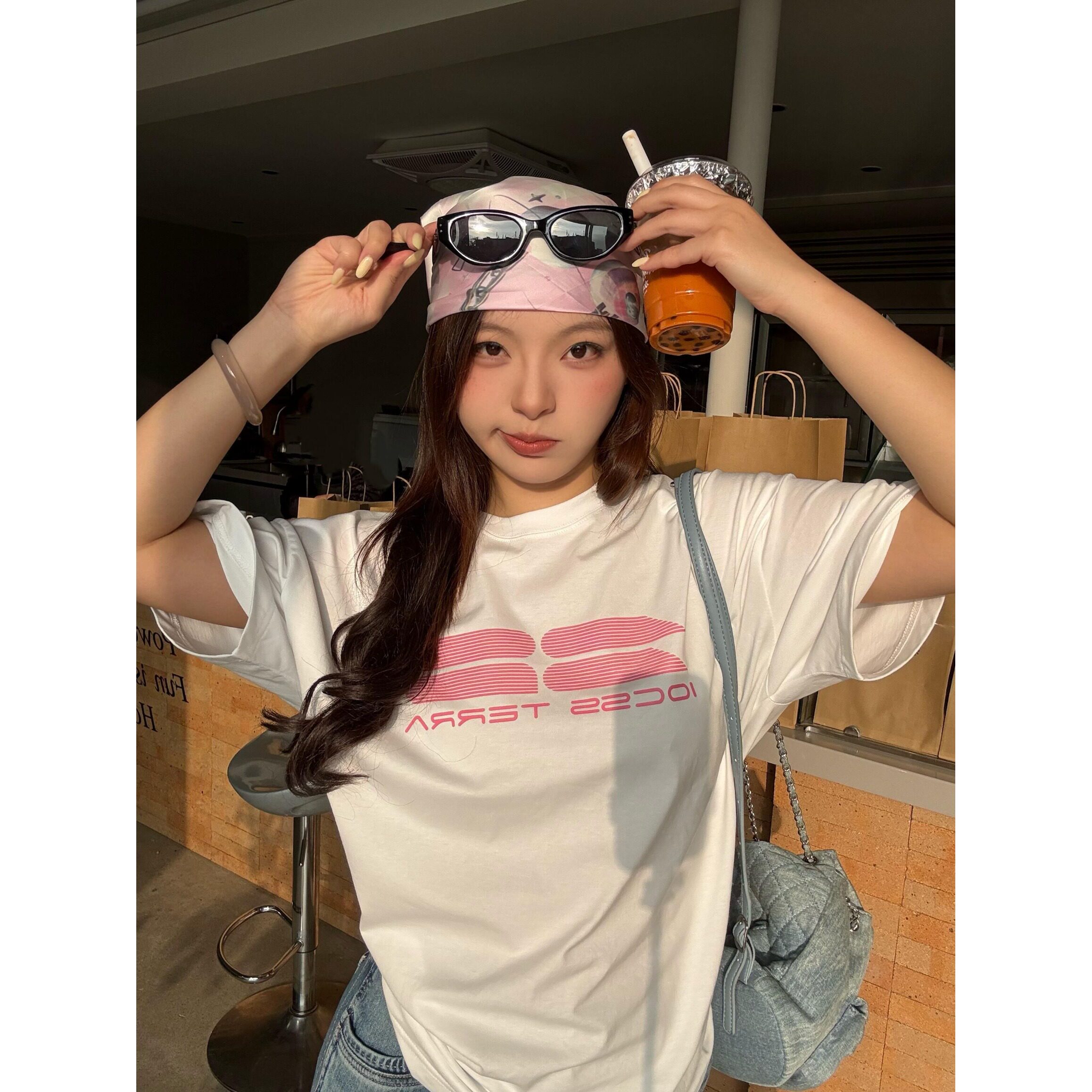 重磅纯棉美式白色短袖t恤女2026新款夏季高级感潮流印花体恤上衣