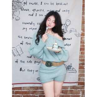 2026新款慵懒风针织毛衣短裤两件套装女秋冬韩系巨好看穿搭一整套