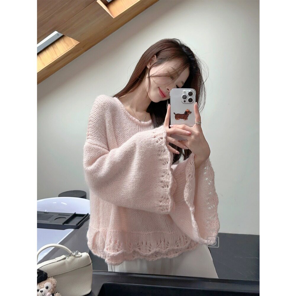 新年衣服2026春秋新款毛衣女慵懒风日系复古上衣别致绝美针织衫