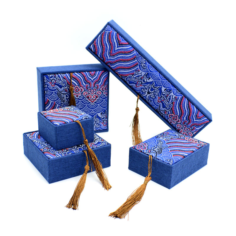 流苏首饰盒文玩手串盒手镯珠宝包装盒复古吊坠项链礼盒收纳盒锦盒