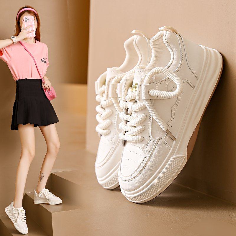 2023秋季新款休闲板鞋圆头单鞋网纱橡胶深口平底交叉绑带中跟(3-5,女鞋,休闲板鞋,淘宝优惠券,粉丝福利购,淘宝优惠卷