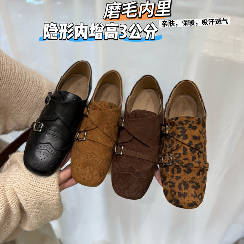 英伦风高级感雕花小皮鞋