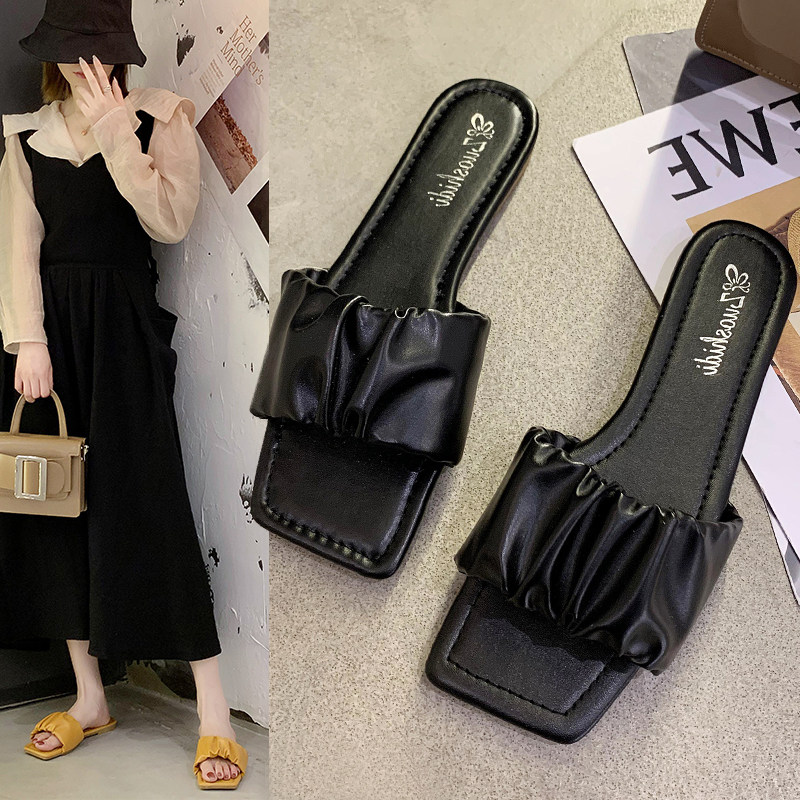 仙女风一字拖鞋女春夏季外穿2025新款海边沙滩小清新平底罗马凉拖,女鞋,包头拖,淘宝优惠券,粉丝福利购,淘宝优惠卷