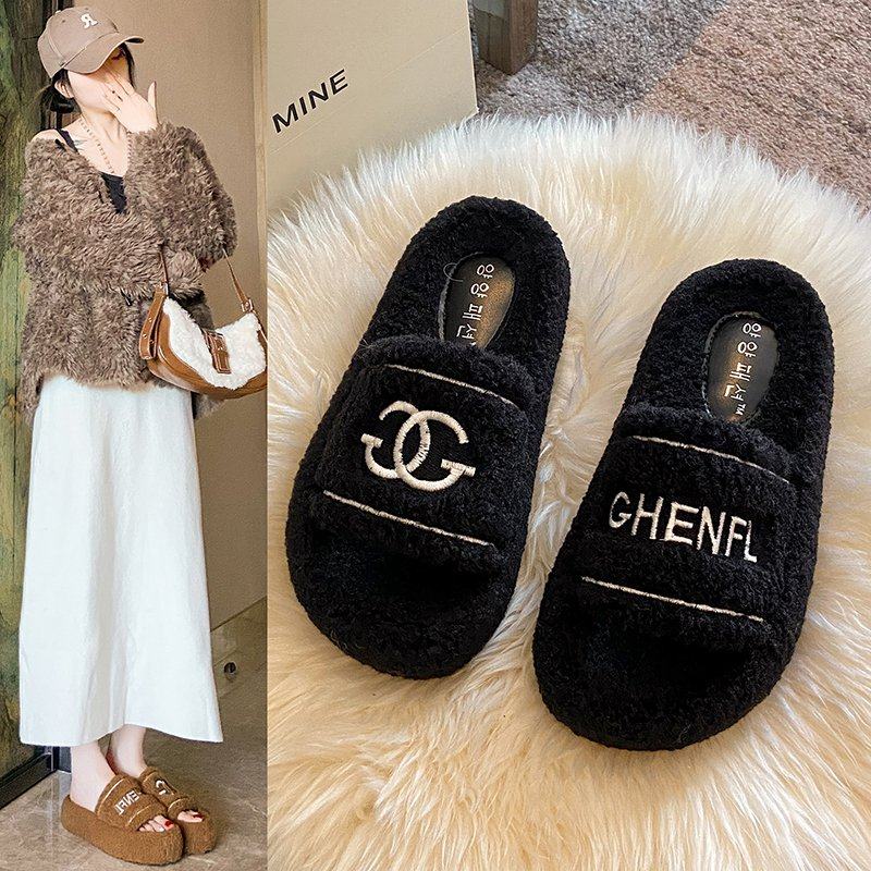 2025新款毛毛拖鞋女外穿厚底增高保暖棉拖鞋女款冬季百搭小个子,女鞋,毛毛鞋,淘宝优惠券,粉丝福利购,淘宝优惠卷