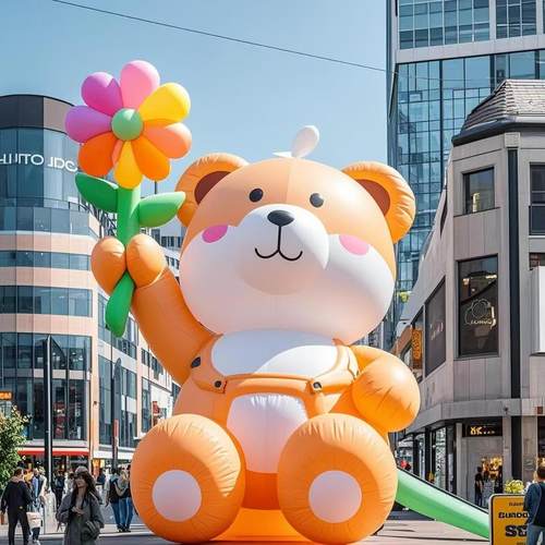 定制卡通萌熊充气气模网红打卡发光充气模型商场活动美陈装饰