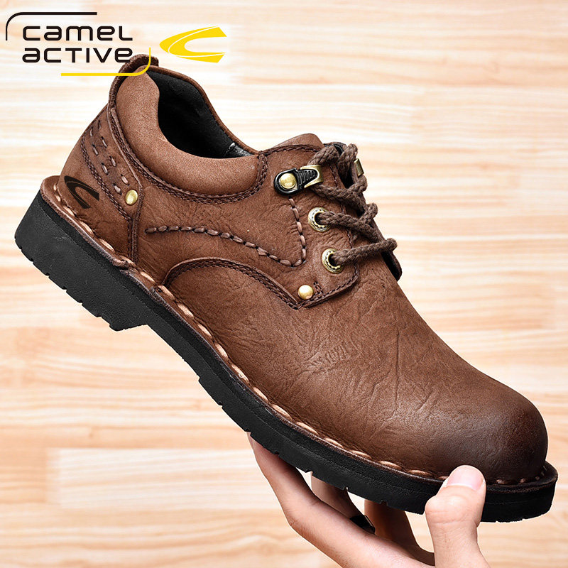 德国骆驼动感头层牛皮休闲皮鞋男士真皮厚底大头工装鞋中年手工鞋,流行男鞋,休闲皮鞋,淘宝优惠券,粉丝福利购,淘宝优惠卷