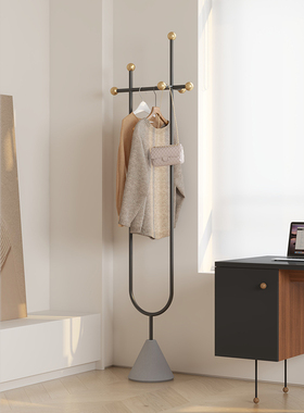 顾得家具轻奢卧室挂衣架落地创意客厅衣帽架室内立式晾衣杆小户型