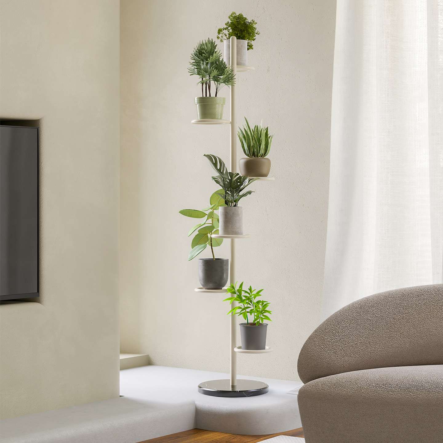 顾得家具阳台铁艺花架落地多层植物摆放架置物架多肉花盆托盘圆形,住宅家具,花架/花几,淘宝优惠券,粉丝福利购,淘宝优惠卷