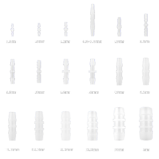 以赛塑料接头等径直通水管软管胶管二通宝塔接头硅胶管直接PP材料