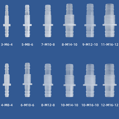 以赛塑料穿板直通接头胶管软水管接头塑料软管过板宝塔二通t接头