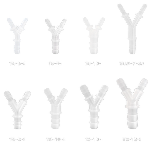 以赛塑料变径Y三通接头PP材料Y型变径三通胶管软管接头宝塔三通