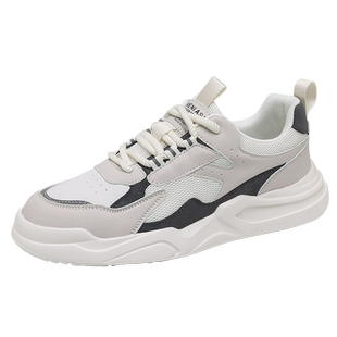 网面板鞋男士小众新款夏季厚底休闲运动男鞋轻便透气鞋子男款夏天