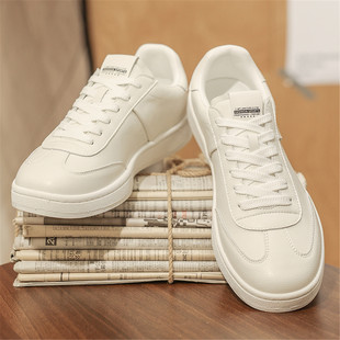 真皮小白鞋男款2025秋季新款鞋子高级感透气百搭休闲板鞋平底男鞋