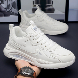 男鞋秋冬季加绒运动鞋男款皮面休闲跑步鞋轻便小白鞋大码防水潮鞋