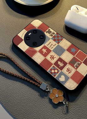 适用于华为mate40手机壳新款mate40pro保护套全包防摔mate40pro+布纹硅胶e网红女款挂绳活力版高级感潮牌卡通