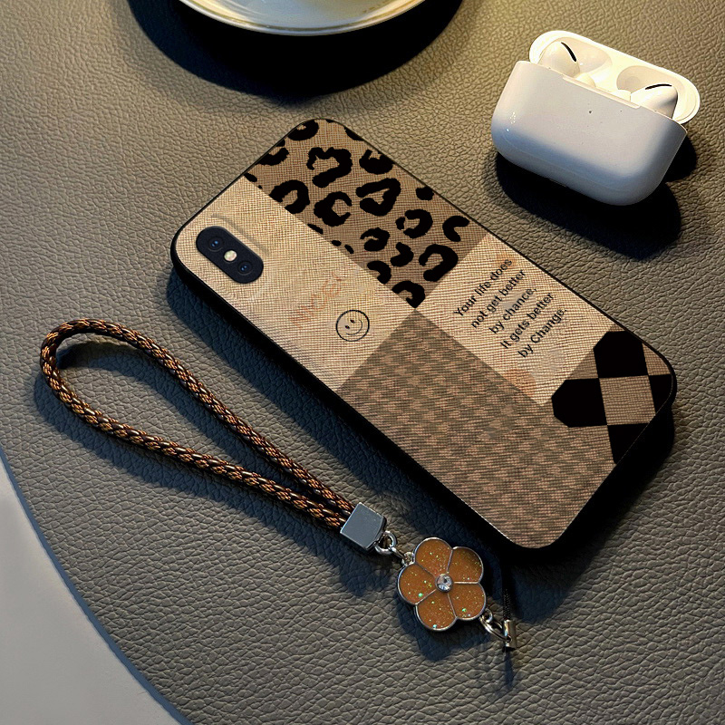 适用苹果x布纹创意保护套挂绳
