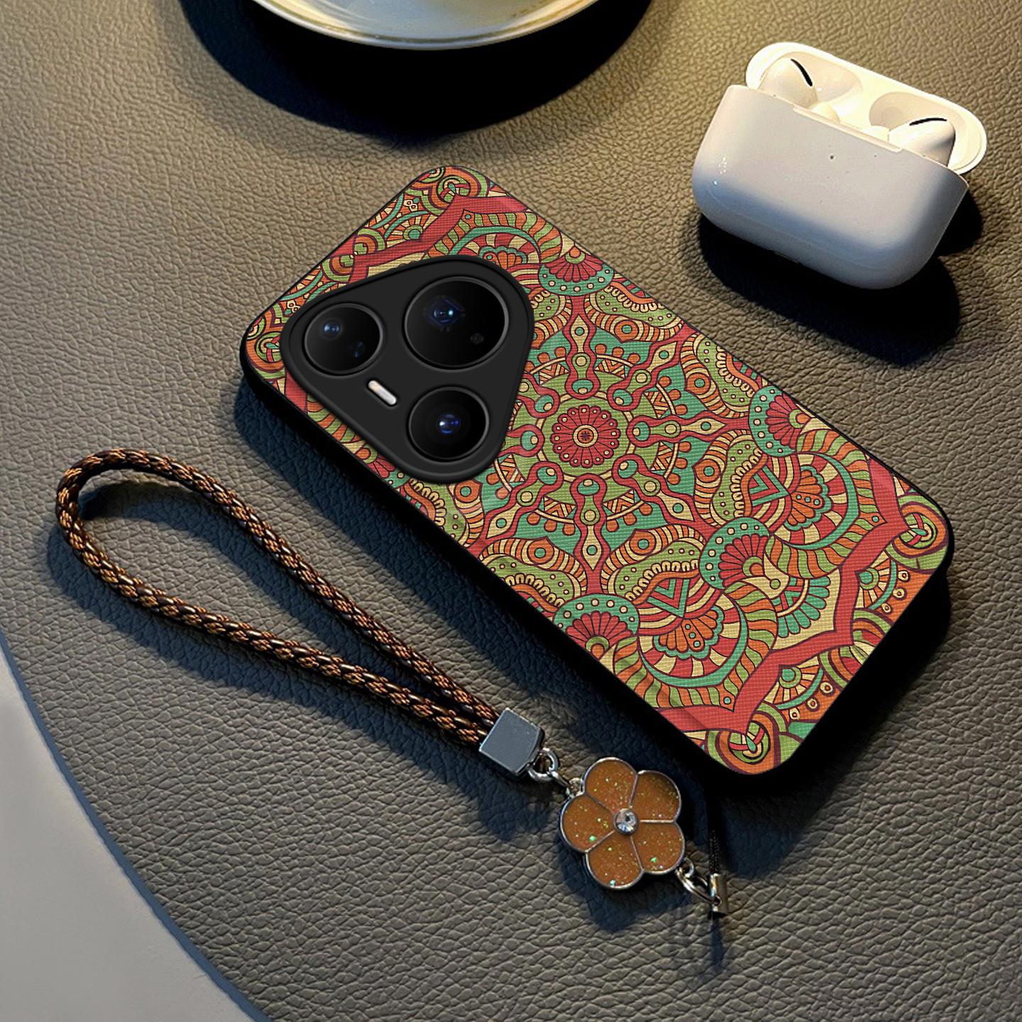 适用于华为pura80pro+手机壳p70新款p60pro保护套p50硅胶软边硬背板p40高级挂绳手链p30全包防摔p20简约女款