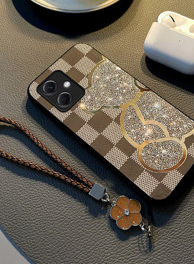 适用于小米红米note12手机壳新款note12pro保护套5g布纹硅胶note12pro+全包防摔turd挂绳网红女款卡通熊潮牌