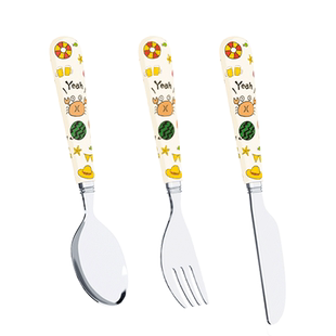 西比尔可爱刀叉勺餐具儿童餐具耐高温家用卡通饭勺甜品勺子水果叉