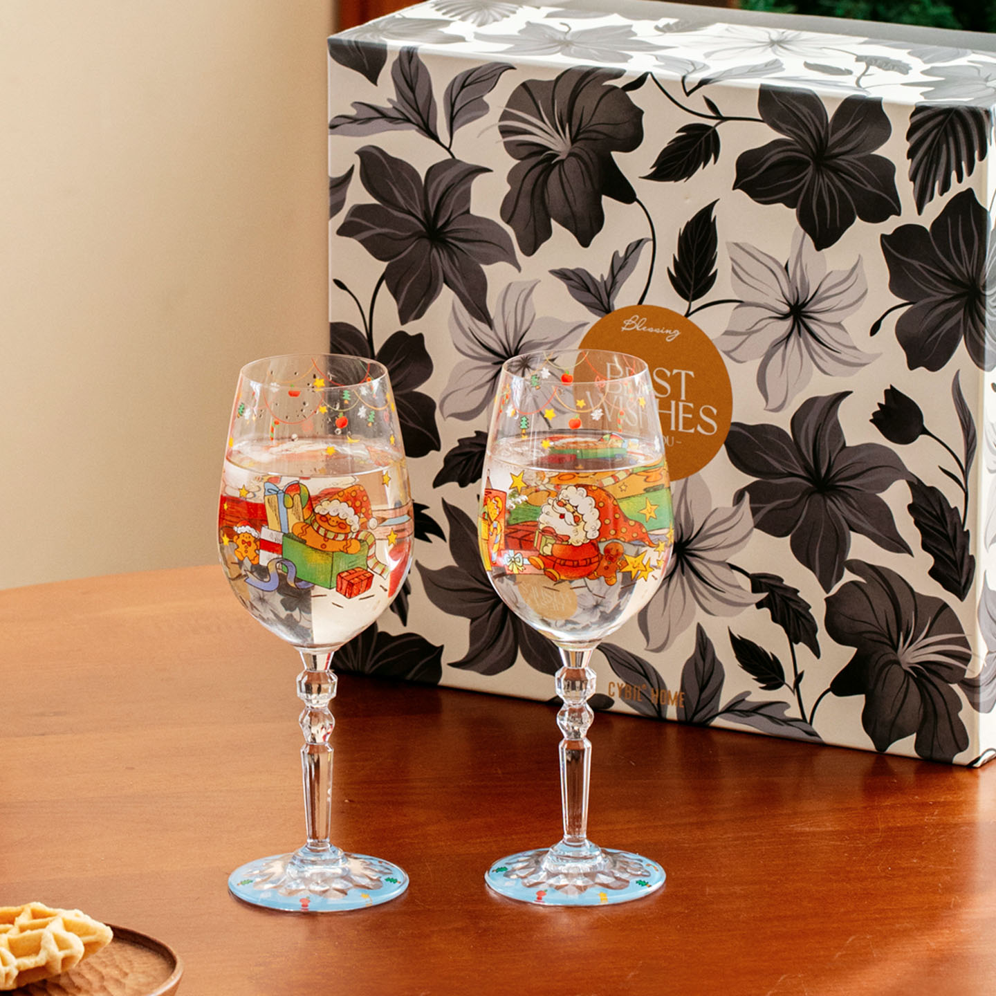 西比尔圣诞玻璃红酒杯