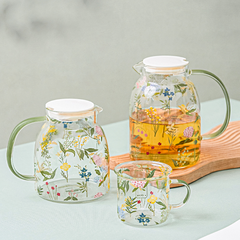 小清新高颜值耐高温玻璃凉水壶