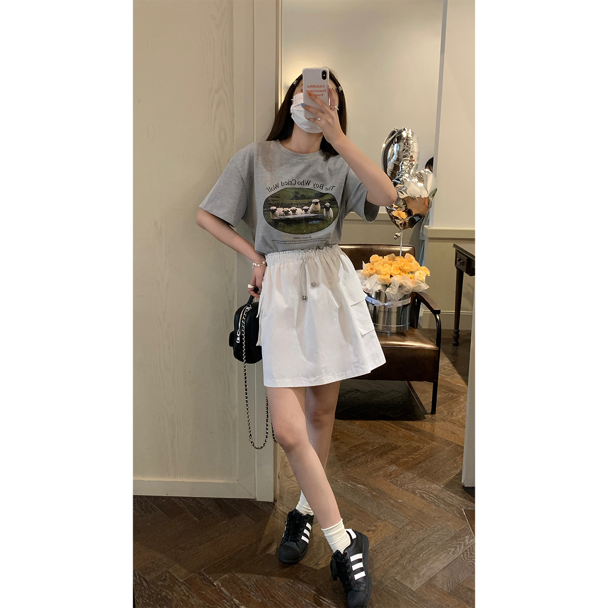米花家【公路商店】 工装半身裙女夏季2024新款小个子a字显瘦半裙
