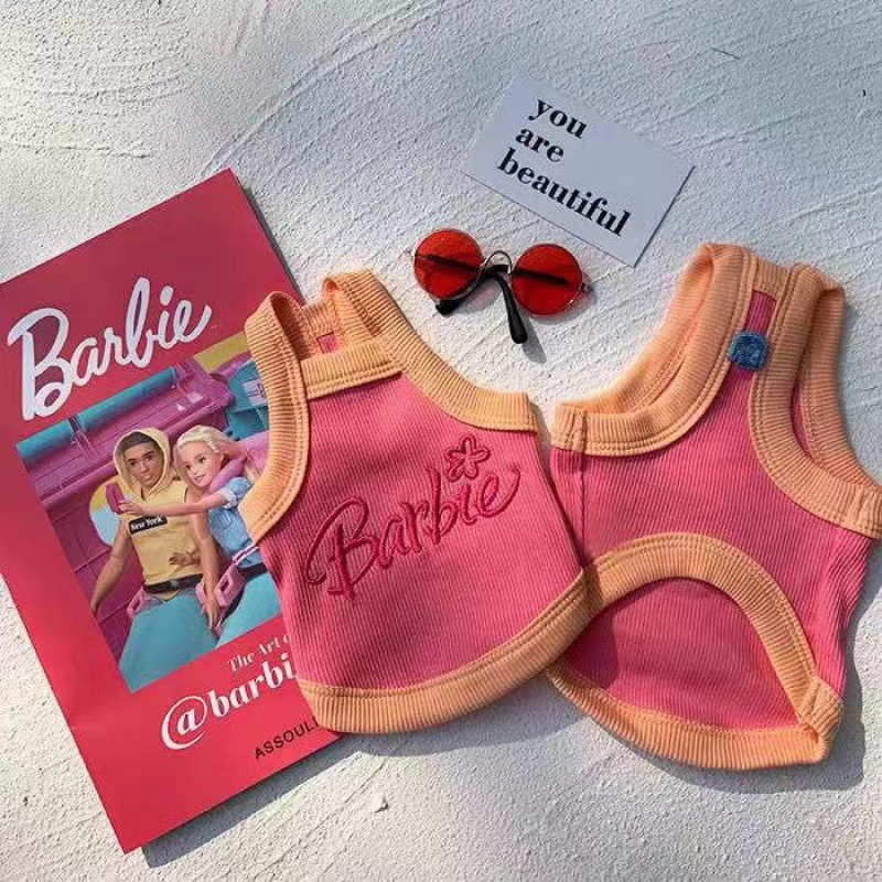 夏天ins狗狗衣服冰丝降温防晒撞色吊带背心比熊猫咪幼小型犬衣服