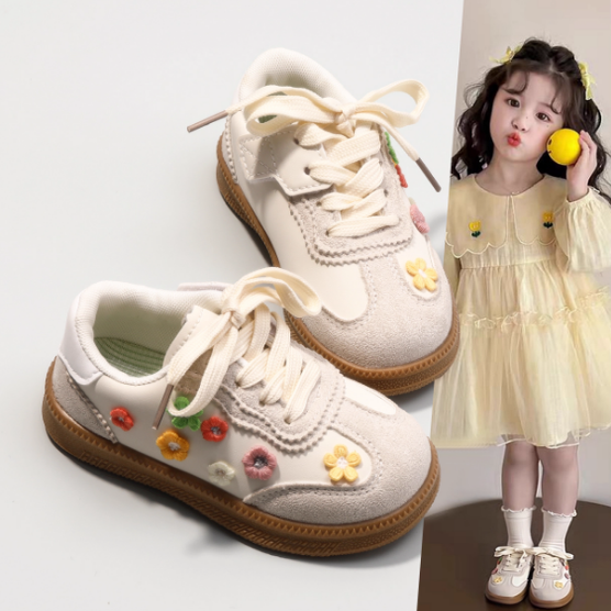 2025新款女童运动鞋花朵百搭