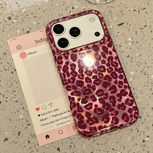 韩系ins风豹纹适用于苹果18promax手机壳iphone17pro保护套16/15新款17pm超好看巨好看max手机套全包防摔超火