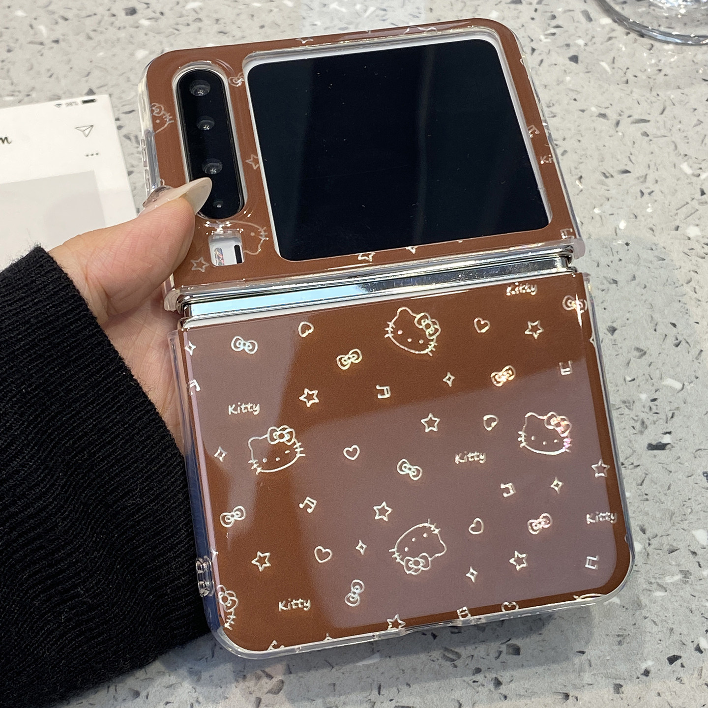 可爱满屏KT猫带斜跨挂绳适用华为purax手机壳pura折叠屏x