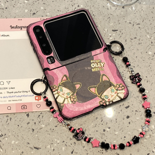 pura典藏版 ins风可爱猫咪茉莉适用华为purax折叠屏手机壳p50外壳Pocket2小米mixflip2三星zflip7链条6女款