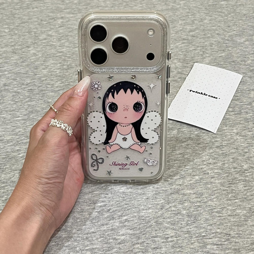 韩系ins少女心呆萌天使小玉适用于苹果17promax手机壳iphone16pro保护套15防摔新款17pm透明14超好看13超火i