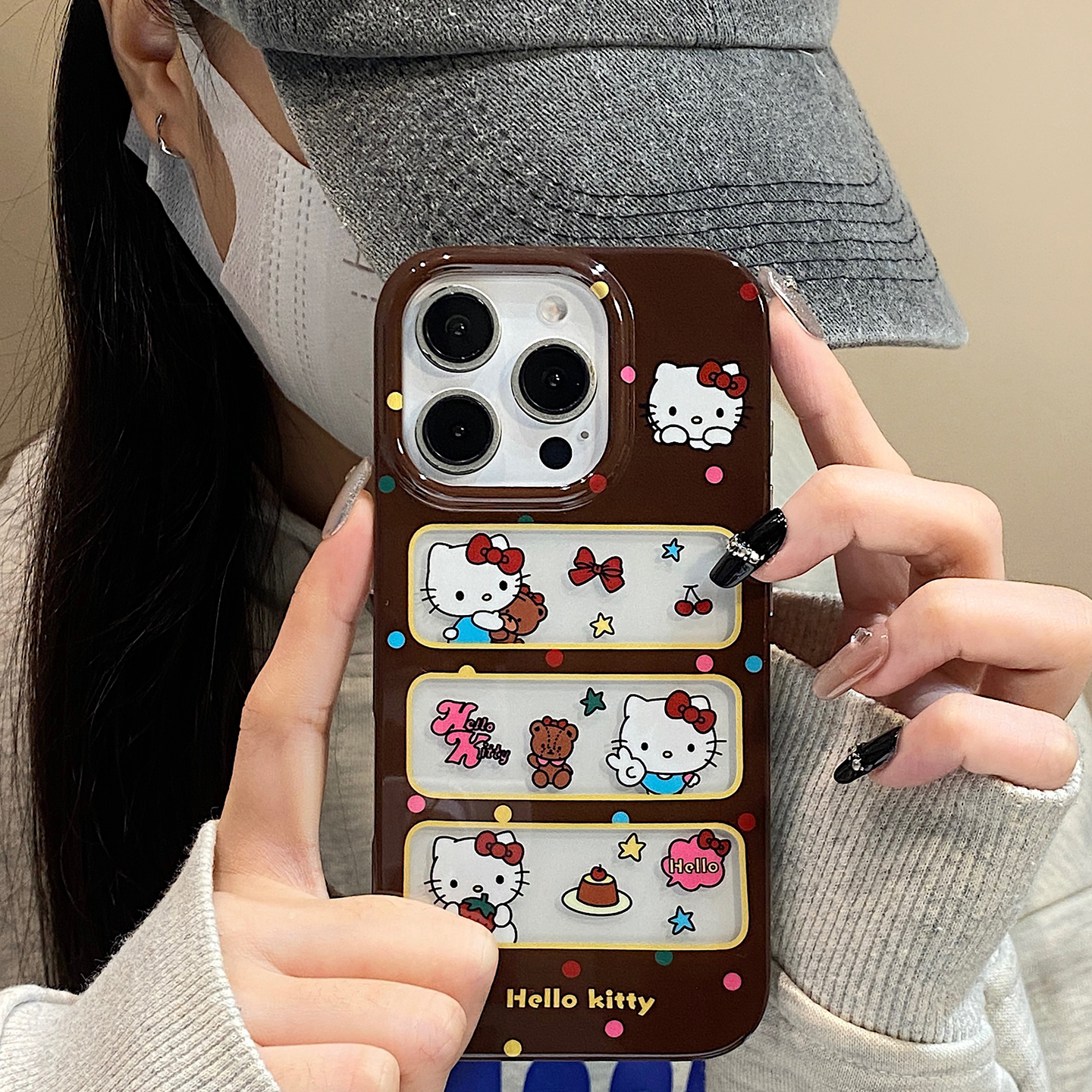 【每日新品】彩波点镂空kt插画适用于苹果17pro手机壳iphone16保护套14防摔13全包新款15promax个性max手机套