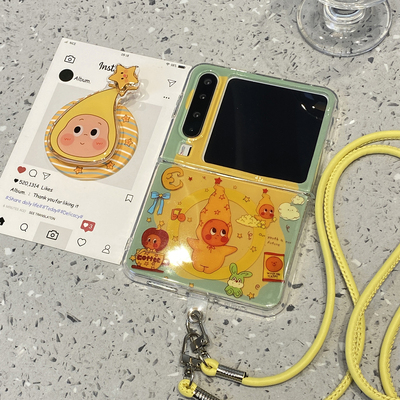 趣味可旋转星星人适用华为purax折叠屏手机壳p50外壳Pocket2小米mixflip2三星zflip7磁吸6支架5/pura/x典藏版