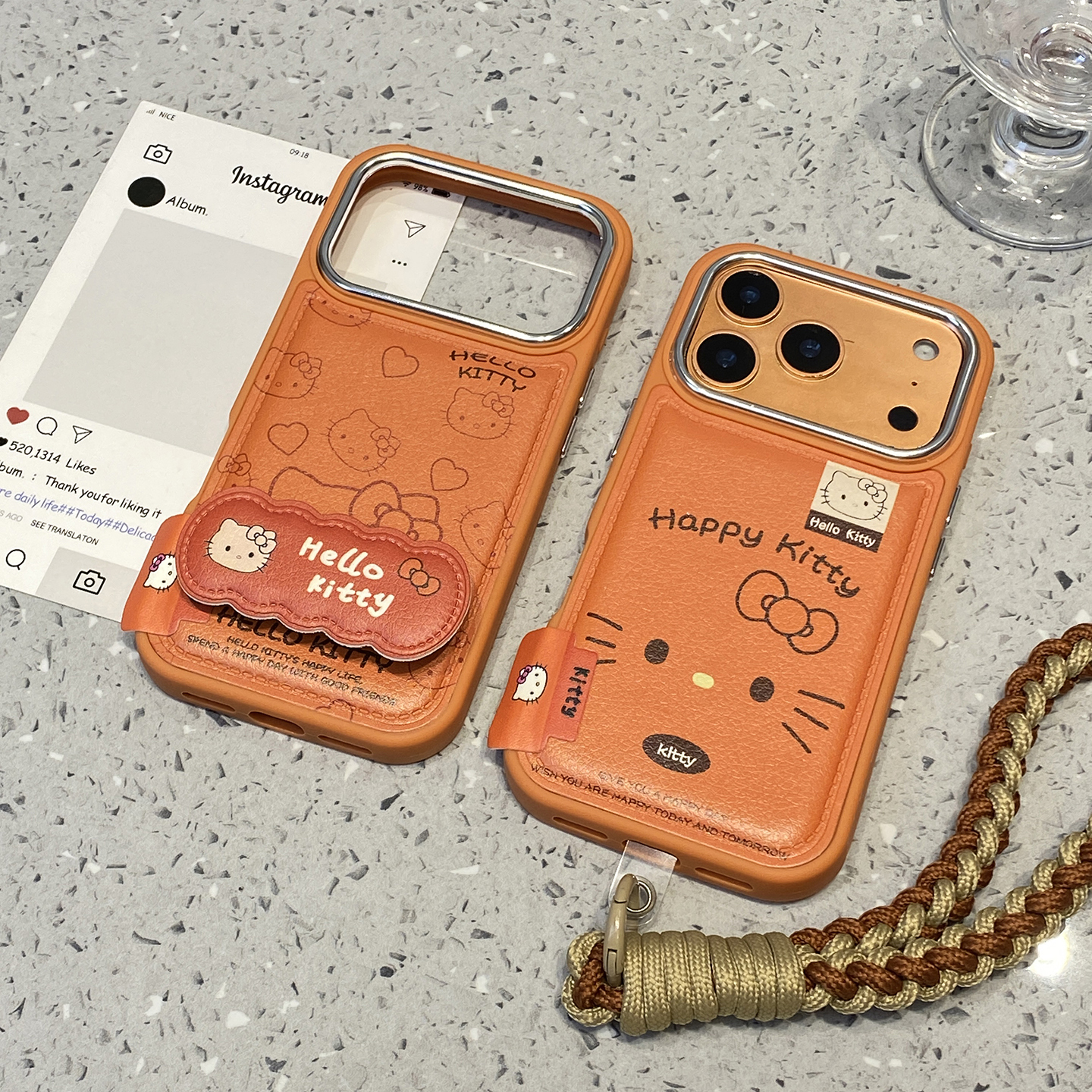 韩系可爱星宇橙kt猫适用于iphone17promax手机壳苹果16保护套14折叠支架13挂绳新款15pro少女max巨好看手机套